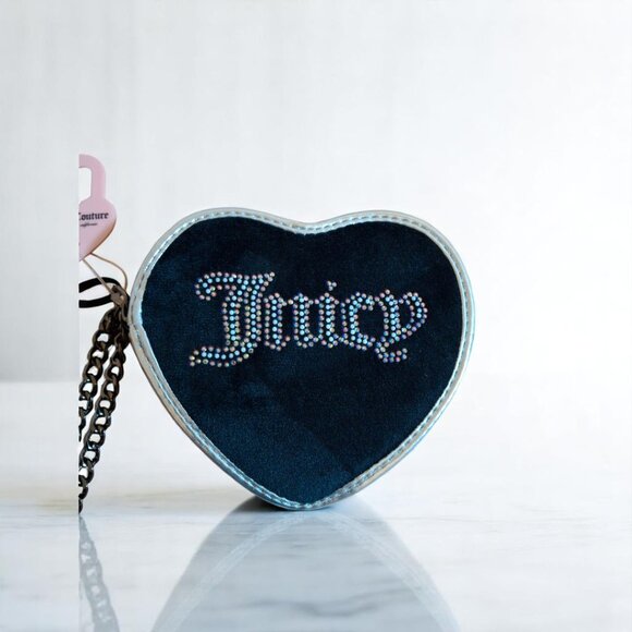 Juicy Couture String of Pearls Heart Zip Around Wallet NWT - Picture 5 of 11